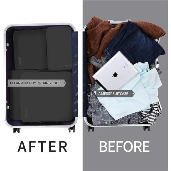 4 Pack  Compression Packing Cubes Travel Accessories Expandable Organizers - Picture 6 of 6